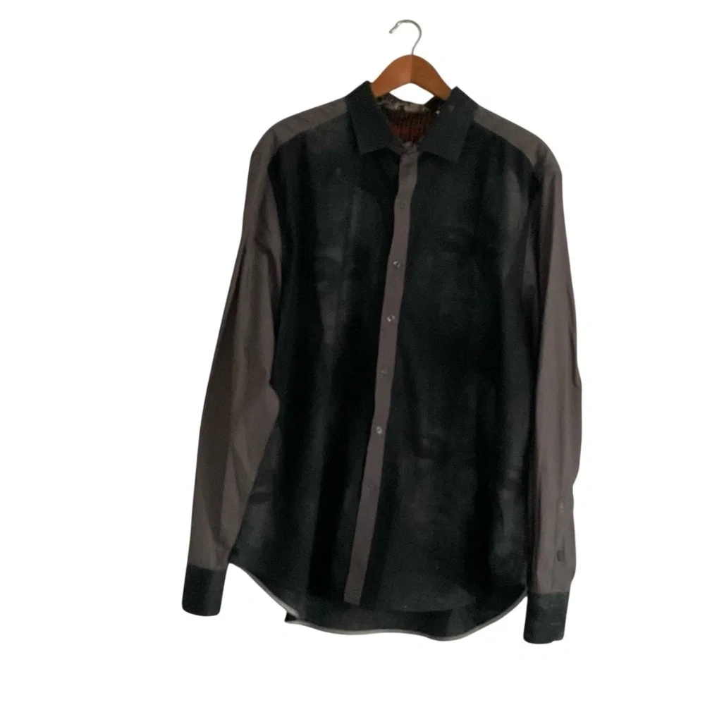 Robert Graham The Mask Shirt 2XL Black/Gray Limited Edition Tribal Mask Beaded - Picture 2 of 11